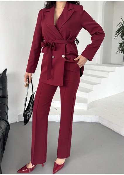 Kadın Bağlamalı Blazer Ceket Pantolon Takım Elbise fiyatları