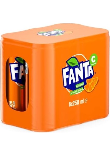 Fanta Portakal Aromalı Kutu 6X250 ml