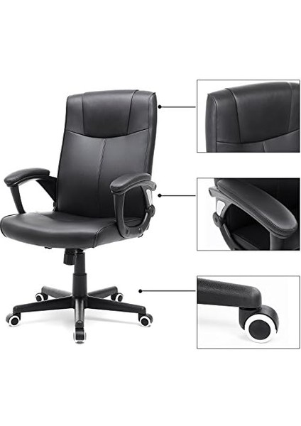 Ofis Pu, Yüksekliği Ayarlanabilir Ergonomik Tasarım, Döner, Siyah, OBG32B, 66 x 66 x 110 cm fiyatları