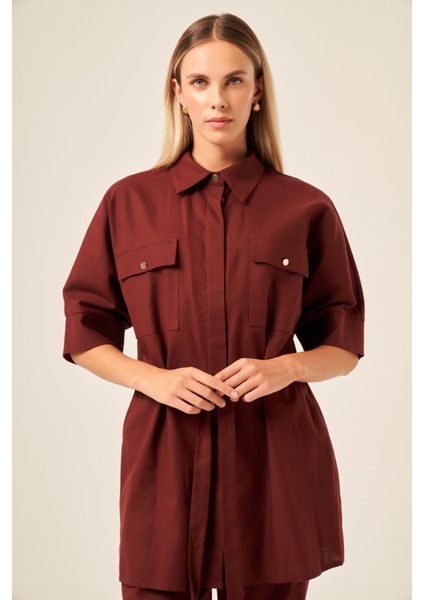 Ftz Kadın Keten Takım Bordo 31196 fiyatları