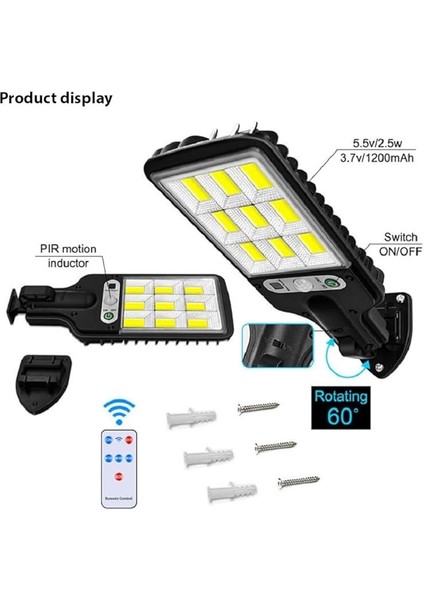 Güneş Enerjili Sokak Lambaları Dış Mekan Otomatik LED Sokak Lambası Su Geçirmez Pır Hareket Sensörü 120 Derece Algılama Bahçeler Için 3 Ayarlanabilir Mod Yollar Şeritler Uzaktan Kumandalı Arka B indirimleri