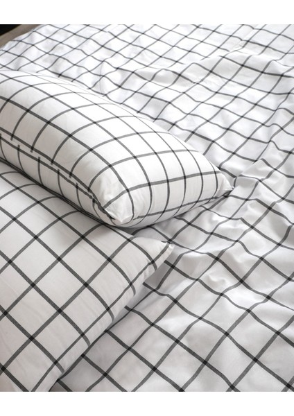 Kare Desenli Çift Kişilik Nevresim Seti 200X220 cm (Çarşafsız) fiyatları