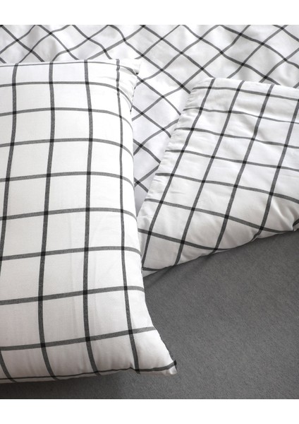 Kare Desenli Çift Kişilik Nevresim Seti 200X220 cm (Çarşafsız) fırsatları