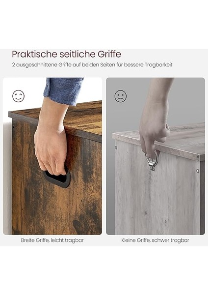 Ayakkabı Bankı, Depolama Alanlı Oturma Bankı, Oturma Sandığı, 2 Güvenlik Menteşesi, Saklama Dolabı, Ahır Tarzı, 40 x 100 x 46 Cm, Vintage Kahverengi LSB060T01 modelleri