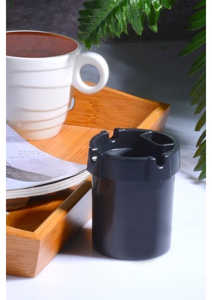 Diyarı Plastik 3 Adet Koku Yapmaz Çakmaklık Hazneli Siyah Küllük Kül Tablası Kül Tabağı Siyah fiyatları