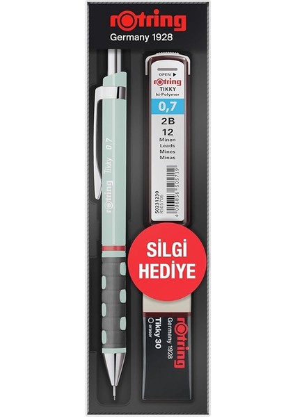 Tıkky Min Silgi 3'lü Okul Seti- 0.7 Opal Mavi