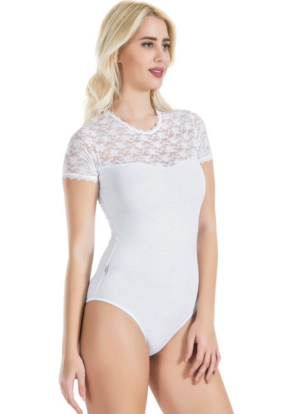 Derya Kurşun Yarım Kol Dantelli Kadın Body 338 modelleri
