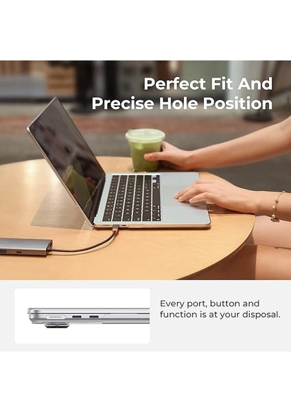 MacBook Air 13,6 ile Uyumlu M4 (A3240) M3 (A3113) M2 (A2681) 2022 2024 2025, Mac 13 Inç Case, Sert Plastik Koruyucu Kılıf + Klavye Koruması + Parlatma Bezi - Şeffaf Kristal modelleri