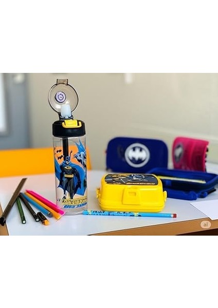 Mark Batman Lisanslı Okul Seti; 500 ml Matara, Beslenme Kutusu, Kalem Kutusu indirimleri