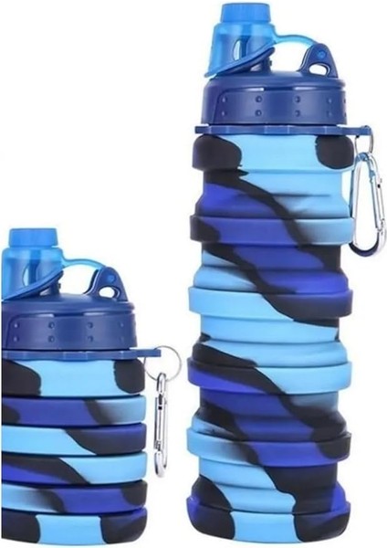 500 ml Sızdırmaz Katlanabilir Portatif Silikon Su Matarası Taşınabilir Suluk Bpa Free Asortili Renk