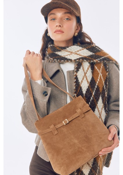 Suvea Vizon Süet Hakiki Deri Omuz Çantası fırsatları