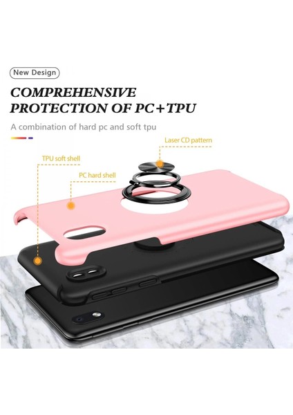 Samsung Galaxy A01 Core Kılıf Elit Yüzüklü Kapak - PEMBE-(5796) - N161J559-M34161 fiyatları