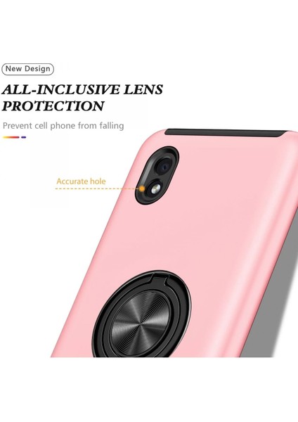 Samsung Galaxy A01 Core Kılıf Elit Yüzüklü Kapak - PEMBE-(5796) - N161J559-M34161 fırsatları