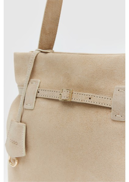 Bej Süet Hakiki Deri Omuz Çantası modelleri