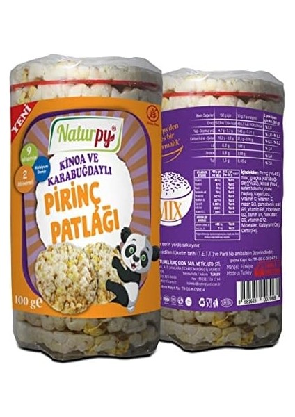 Naturpy Kinoalı & Karabuğdaylı Pirinç Patlağı 100 gr fiyatları