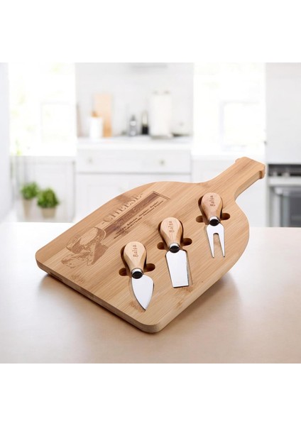 Bambu Peynir Sunum Tabağı, Meyve Yiyecek Tahta Sunum Tabağı 4 Parça | ve Şık Bambu Peynir Sunum Tabağı - Lezzetli Atıştırmalıklarınızı Şık Bir Şekilde Sunun! (33CM*21CM*1.5CM)