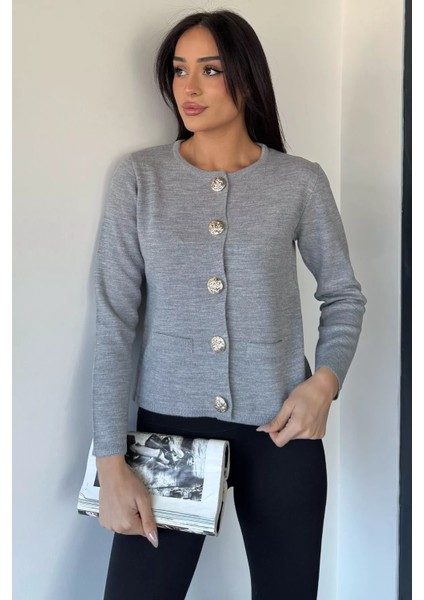 Kadın Düğme Detaylı Triko Ceket P-00018995 fiyatları