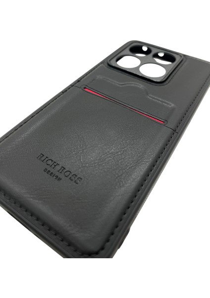 Xiaomi Mi 14T - T Pro Deri Kartlıklı Lüks Kılıf Siyah modelleri