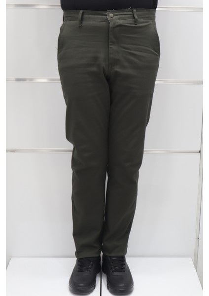 Fistan Store Erkek Düz Yüksek Bel Rahat Kalıp Boru Paça Keten Pantolon