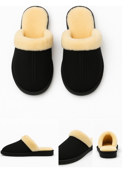 Nice For You Premium Kadın Kürklü Peluş Ev Terliği Cozy Kalın Tabanlı Yün Astarlı Kışlık fiyatları