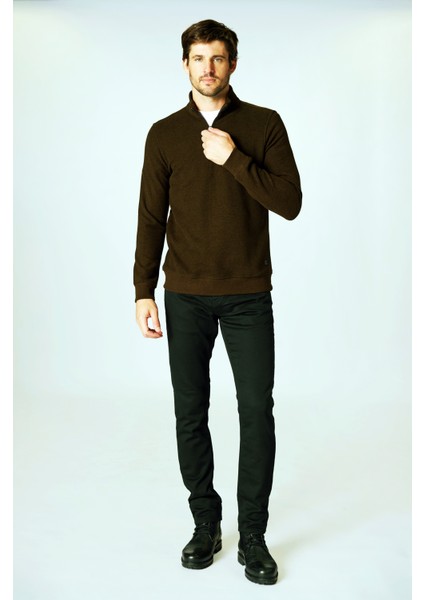 Esw 2775 Yarım Fermuarlı Dik Yaka Selanik Erkek Sweat Haki fiyatları