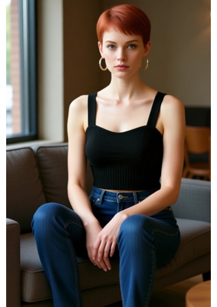 Kadın Fitted Kalp Yaka Kolsuz Triko Crop Bluz Yazlık Günlük Kullanım Için Serin ve Şık Tasarım fiyatları