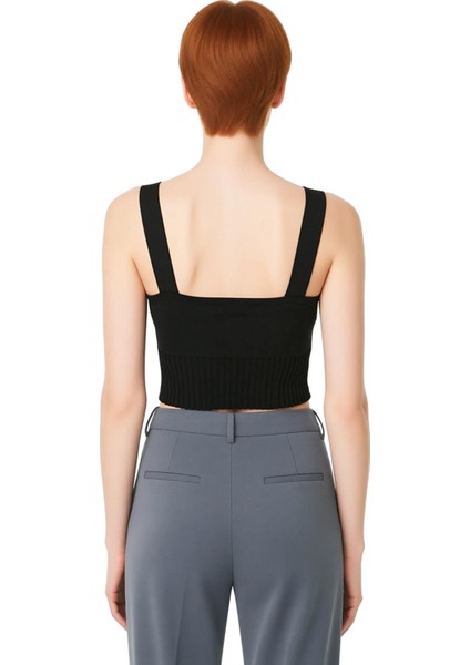 Kadın Fitted Kalp Yaka Kolsuz Triko Crop Bluz Yazlık Günlük Kullanım Için Serin ve Şık Tasarım fırsatları