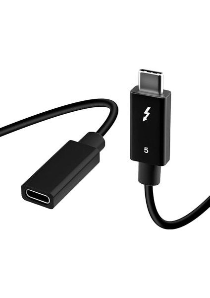 Thunderbolt 5 Uzatma Kablosu, 80 Gbps Usb-C Erkekten Dişi'ye, 240 W Şarj, 8K/16K@60Hz Ekran Çözünürlüğünü Destekler, Thunderbolt 4/3, USB 4.0, Usb-C ile Uyumlu