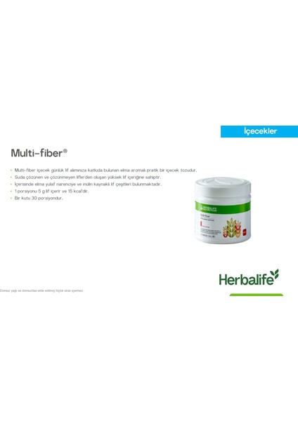 Multi-Fiber - Lif Takviyesi ve Elma Aromalı Içecek Tozu 204 G indirimleri
