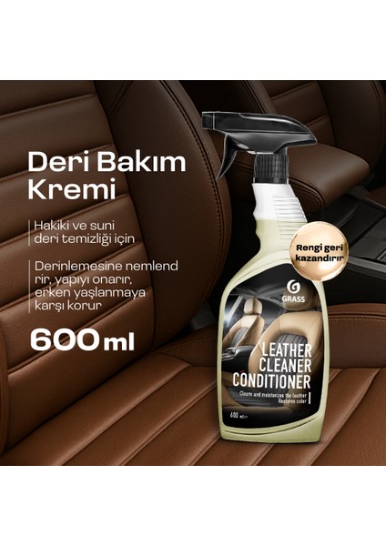 Deri Temizleyici & Bakım Kremi 1lt - Oto Koltuk, Kanepe Ayakkabı Çanta Için Nemlendirici Parlatıcı
