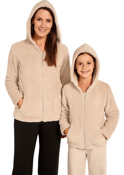 Içi Polar Kadın Genç Çocuk Welsoft Peluş Ceket