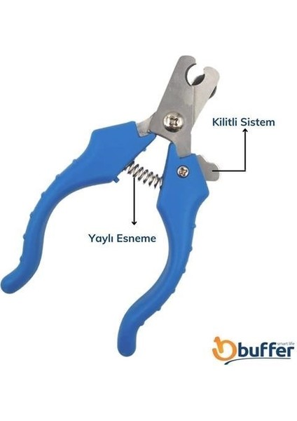 Buffer® Evcil Hayvan Kedi ve Köpek Paslanmaz Çelik Yaylı Tırnak Makası ve Düzeltme modelleri