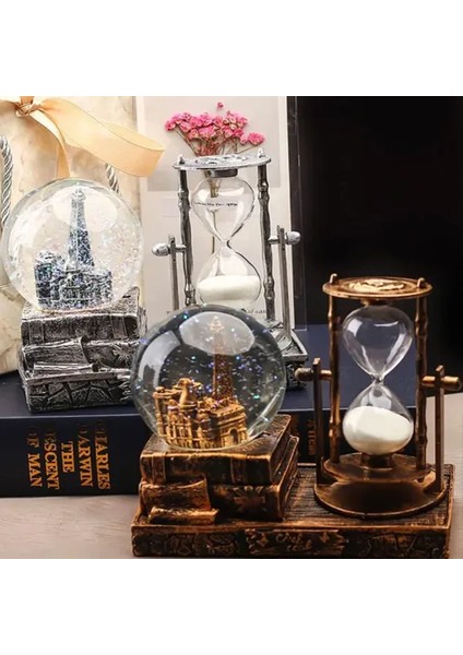Dekoratif Kar Küresi ve Kum Saati GOLD fırsatları