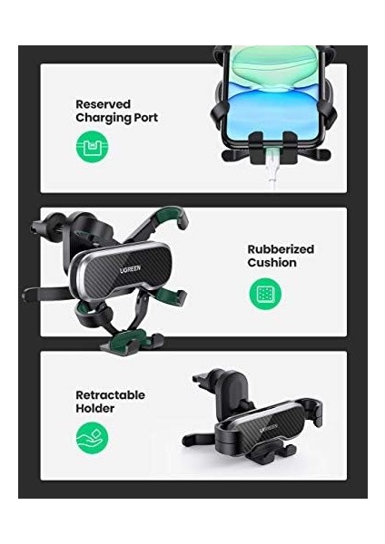 Araç Cep Telefonu Tutucusu Kancalı Havalandırma Araç Tutucusu Yerçekimi Araç Cep Telefonu Tutucusu modelleri