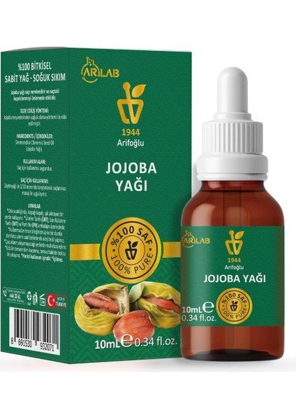 Arifoğlu Jojoba Yağı 10ML%100 Saf Arlab Jojoba Oil Pure Simmondsia Chinensis Seed Oil