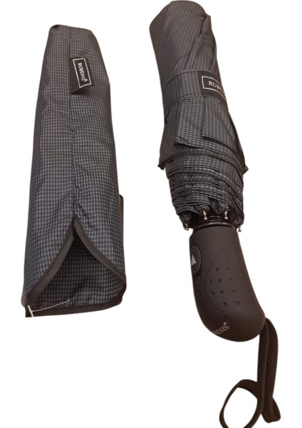 8 Tel Yarı Otomatik Siyah Ekose Desen Şemsiye indirimleri