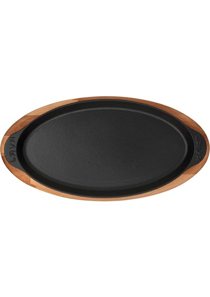 Pişirme Kabı, Lv Eco Bt 1529 T9 K4 Balık Tavası ve Ahşap Tabağı, Integral Metal, Ölçüler 15 x 29 Cm, Dökme Demir, Siyah