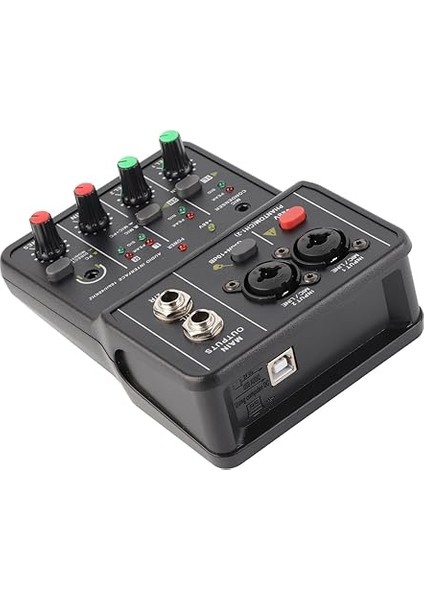 Değiştirici, Canlı Ses Kartı Oyun Aksesuarları 2 Kanallar USB 48V Power ile Ses Mikseri Müzik Kayıt Evi Karaoke Internet Karaoke fiyatları