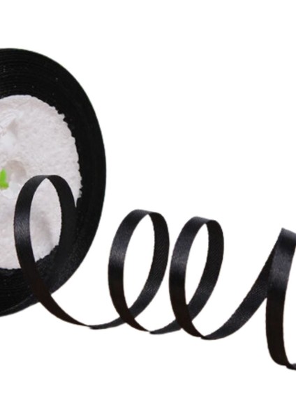 Saten Kurdele 3 mm Siyah 5 Metre