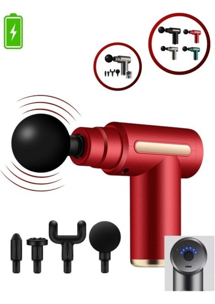 Profesyonel Şarjlı Masaj Aleti - 4 Farklı Başlık Ergonomik ve Taşınabilir Tasarım Body Fitness indirimleri