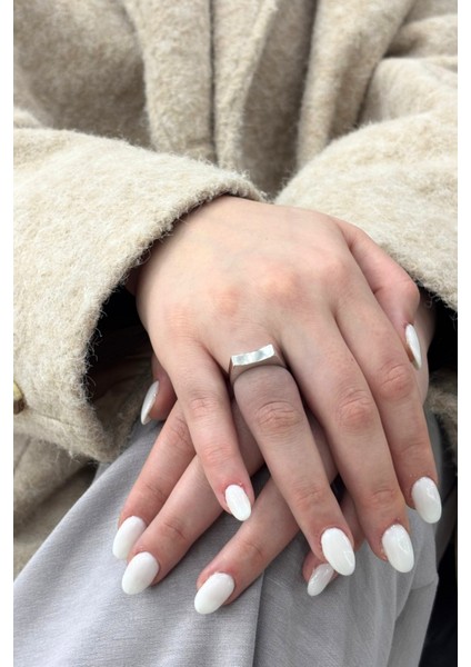 Minimal Edge Modern Tasarım Gümüş Kadın Yüzük