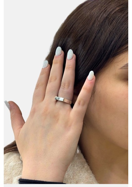 Minimal Edge Modern Tasarım Gümüş Kadın Yüzük fiyatları