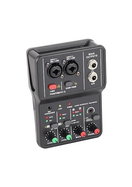 Değiştirici, Canlı Ses Kartı Oyun Aksesuarları 2 Kanallar USB 48V Power ile Ses Mikseri Müzik Kayıt Evi Karaoke Internet Karaoke fırsatları