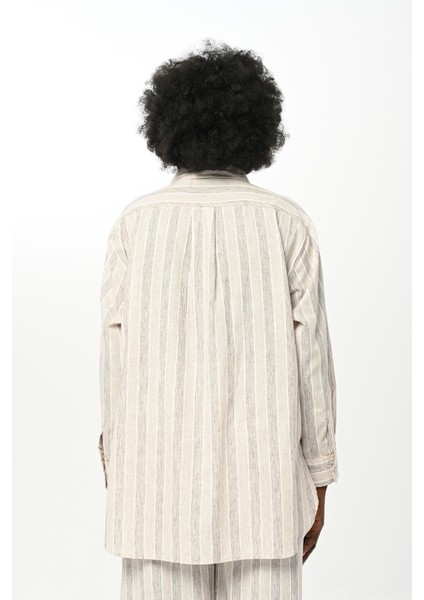 Kadın Çizgili Desenli Gömlek indirimleri