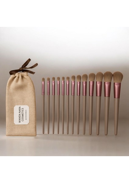 WANDA NARA COSMETİCS Profosyonel Premium Beauty Kahve-Gri Makyaj Fırçası Seti fırsatları
