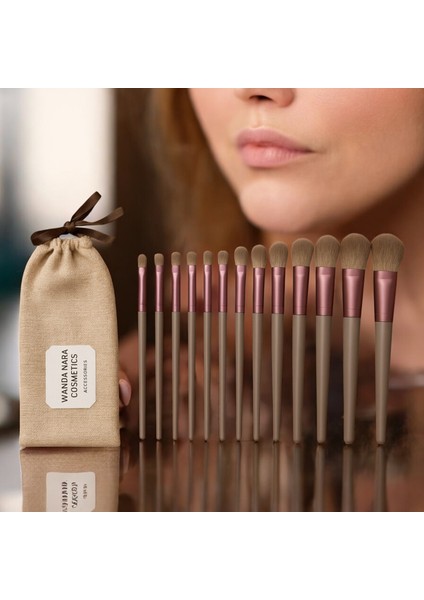 WANDA NARA COSMETİCS Profosyonel Premium Beauty Kahve-Gri Makyaj Fırçası Seti indirimleri