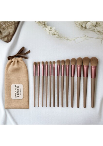WANDA NARA COSMETİCS Profosyonel Premium Beauty Kahve-Gri Makyaj Fırçası Seti