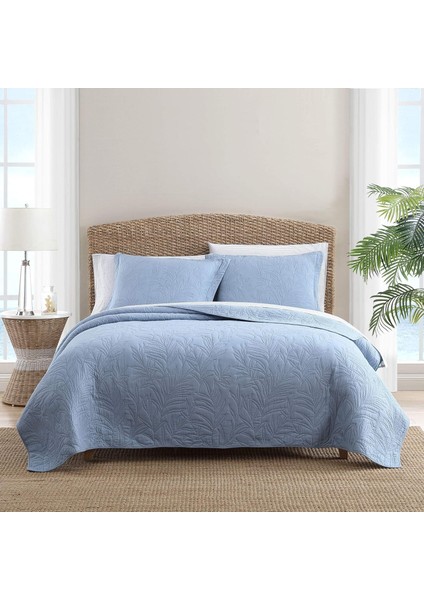 Bahama Costa Sera Yumuşak ve Nefes Alabilir, Yorgan Yatak Örtüsü Mevsimleri, Daha Fazla Yumuşaklık Için Önceden Yıkanmış, Kraliçe, Mavi