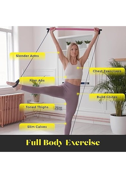 Aktif Pilates Bar Kiti | Direnç Bandı Bar Erkek ve Kadın | Tam Vücut Egzersiz Çubuğu | Spor Salonu ve Ev Için Taşınabilir ve Hafif Dirençli Egzersiz Çubuğu | Karın Tonu, Üst Vücut, Bacaklar ve Kalça fiyatları