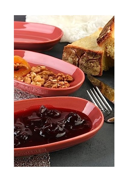 Adet Yeni Özgün Tasarım Özgün Fırın Çerez Sunum ve Kahvaltı Seti (Bordo) fiyatları